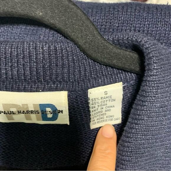 Vintage fair isle‎ nordic zip up front sweater cardigan size small men’s - Picture 3 of 5